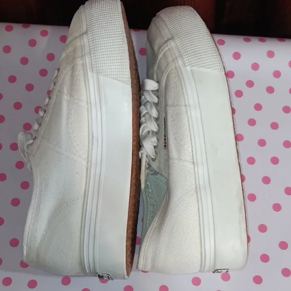 Superga Cream Platform Sneakers - Picture 5 of 9